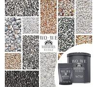 WO-WE Tappeti pietra per esterni 2m² protezione UV ghiaia marmo resina 25kg - Arabescato Orobico 1-4mm