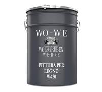 WO-WE Vernice ad acqua per legno pittura mobili smalto tinta colorata porte armadi W420 - Grigio luce 5L