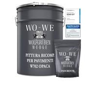 WO-WE Vernice in resina epossidica rivestimento per garage pavimenti OPACO W702 Grigio argento RAL7001-5kg