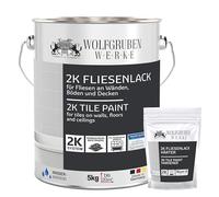 WO-WE Vernice per piastrelle Cucina Bagno OPACA Pittura a 2 componenti Resina Bianco Puro 5Kg