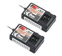 WOAEIUOS Flysky FS-GR3E Ricevitore AFHDS Long Range 3CH 2.4GHz Surface Receiver per FS-GT2 FS-GT2B FS-GT3B FS-GT3C FS-IT4S Trasmettitore RC Auto Barca (2 pezzi)
