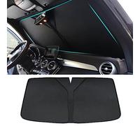 WOAFEY per Fiat Bravo 2008-2012 Parasole per Parabrezza Anteriore per Auto, Ombrello Parasole Auto, Impedisce i Graffi Parasole per Auto Protezione UV Pieghevole con Parasole,Black