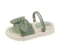 Woaikeyu Piatti Sandali Donna Arcobaleno Nodo Casual Sandali A Punta Aperta Piattaforma Romana Pantofole Sandali Casual Outdoor, verde, 40 EU
