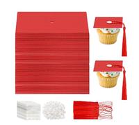 Woalopted Cupcake Toppers - Portacandele in carta per dessert e lavori a mano, decorazione per cupcake, per scuola, laurea, feste