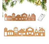 Woalopted Decorazione per il villaggio di Natale, con catena di , decorazione rustica per la casa, illuminazione a LED, decorazione natalizia, per interni, la fattoria, la parete, l'armadio da