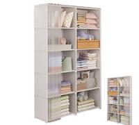 Woalopted Guardaroba D'armadio Portatile, Armadio Per L'organizzatore Di Vestiti A Prova Di Polvere, Organizzatore Per Guardaroba Con Rivestimento In Tessuto Non Tessuto Con Ripiani