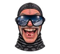 Woalopted Maschera da sci da uomo vecchio, antivento, elastica, umoristica | Divertente copertura da uomo per inverno freddo Halloween cosplay motociclismo ciclismo pesca corsa Sn