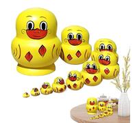 Woalopted Matryoska - Bambole matrioska, 10 pezzi, dipinte a mano, per, espositore, camera da, cameretta dei bambini e come decorazione da tavolo in vacanza