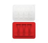 Woalopted Stampo per Ghiaccio in Silicone,Stampo a Forma di Bottiglia con Coperchio - Scatola per Ghiaccio in Silicone 4 Scomparti | Per Eventi Caldo Casa Bar Frullati Cocktail