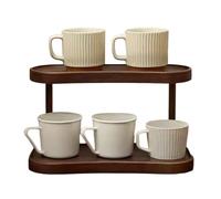 Woalopted Supporto per tazze da caffè, organizer da esposizione a 2 livelli, per il bancone della cucina, per adulti, famiglia, cucina, casa, interni, tavolo, dormitorio, e