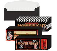 Woanger 50 inviti per feste cinematografiche con buste, inviti per serate di cinema, biglietti di compleanno, baby shower, film, notte, tappeto rosso