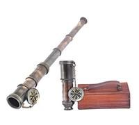 WOANIN 1915 London Brass Maritime 15x Vintage Pirate Spyglass Telescopio - funzionale in ottone e visione trasparente pirata telescopio