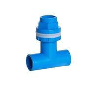 WOATOHO 2 connettori for Acquario in PVC da 20/25/32/40/50 mm, Accessori for l'approvvigionamento idrico con Filettatura di Troppo Pieno(Blue,20mm)