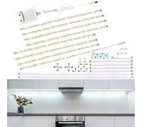 WOBANE Lampada da incasso da cucina, a LED, 8 x 30 cm, con connettore lungo, 12 V, per armadio, scaffali, vetrine, armadio, 144 LED, 6000 K, bianco freddo