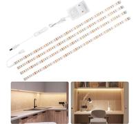 WOBANE Striscia Led 2 metri, Striscia Led Cucina Sottopensile 4X50cm, Strisce Led Adesive Bianco Naturale 4000K con Interruttore e Trasformatore, Luci Led Cucina per Vetrine, Scrivania, Mobile