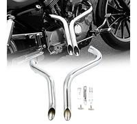 WOBBLO Tubi Scarico Moto per Harley Sportster XL 883 1200 Softail Dyna Touring 1984-2016 1.75 "Trascinare Tubi di Scarico (Color : Chrome)