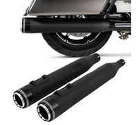 WOBBLO Tubi Scarico Moto per Harley Street Glide EFI FLHX 2017-2022 Street Glide Speciale FLHXS 2017 2018 2019 2020 2021 2022 Slip On Doppio Silenziatori di Scarico Tubi (Color : C Black)