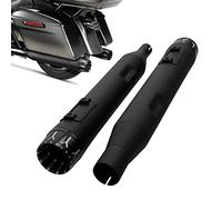 WOBBLO Tubi Scarico Moto Slip On Doppio Silenziatori di Scarico Tubi per Harley Street Glide EFI FLHX 2017-2022 Street Glide Speciale FLHXS 2017 2018 2019 2020 2021 2022 (Color : H Black)