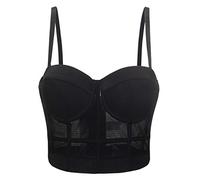 Woboren Corsetto da Donna con Reggiseno,Top Corto con Bustino di Strass