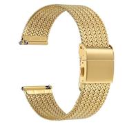 WOCCI 16mm Elite Cinturino per Orologio in Metallo per Donna e Uomo, Acciaio Inossidabile 316L, Sgancio Rapido, Chiusura Pieghevole (Oro)