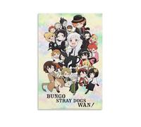 WOCGHWPOT Bungo - Poster impermeabile con cani randagi, decorazione da parete per soggiorno, bagno, cucina, stampa moderna, multifunzionale, facile da pulire, idea regalo, 30 x 45 cm, senza cornice