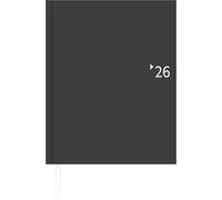 Wochenbuch anthrazit 2026 - Bürokalender 21x26,5 cm - 1 Woche auf 2 Seiten - mit Registerschnitt und Fadensiegelung - Notizbuch - 739-2621