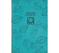 Wochenbuch türkis 2025 - Bürokalender 14,6x21 cm - 1 Woche auf 2 Seiten - 128 Seiten - mit Eckperforation - Notizbuch - Blauer Engel - 766-0717