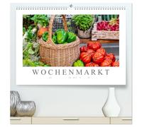 Wochenmarkt - Genussvoll Einkaufen (hochwertiger Premium Wandkalender 2026 DIN A2 quer), Kunstdruck in Hochglanz: Regionale Produkte treffen Flair und Genuss auf dem Wochenmarkt.