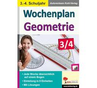 Wochenplan Geometrie Mathematik Grundschule Klasse 3 4 Grundschrift Differenzierung | Flächen Körper Symmetrie Zirkel Geodreieck Muster Würfel | 48 ... in drei Niveaustufen für das 3.-4. Schuljahr