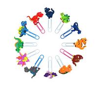 Wocoxo carino segnalibro animali, 12 pezzi unici di divertenti e bellissimi segnalibro con graffetta per bambini adolescenti ragazzi ragazze studenti (dinosauro)