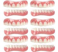 WoCOyo Immediato Dentiera Perfetto Sorriso sopra e sotto Protesi Dentale in Silicone Uomini e Donne Comodo Cura della Dentiera Cosmetica Naturale,6pc
