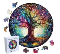 Wocpvm 192 Pezzi Puzzle di Legno Albero Della Vita - Puzzle Animale di Forma Albero per Bambini con Scatola Regalo - Decorazioni Domestiche (28 x 28 cm)