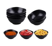 wocpvm 6 Pezzi Ciotole Colazione Piccola Ciotole Cucina Plastica Riutilizzabile e Leggera Bowl Colazione Piccola per Zuppa Cereali Riso Salsa, per Adulti e Bambini (Nero)
