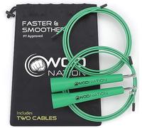 WOD Nation Corda per saltare ad alta velocità - Corde per saltare veloci - Allenamento di resistenza per Crossfit, Boxe, MMA, Arti Marziali o semplicemente per restare in forma - Verde