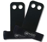 WOD Nation Impugnature per Ginnastica con bilanciere perfette per Allenamento Pull-up, Kettlebell, Anelli per Ginnastica (Nero - Medio)