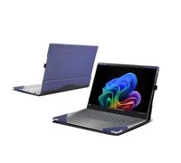 WODBAO Custodia per computer portatile HP OmniBook X Flip 14-FKxxxx/14-FMxxxx 14" [non compatibile con altri modelli], in pelle PU con tasca interna (blu scuro)