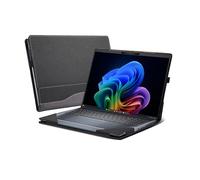 WODBAO Custodia per laptop Dell Latitude 7455 da 14" e Latitude 7450/7440 resistente alle cadute, in pelle PU 2 in 1, custodia per laptop da 14" (grigio scuro)