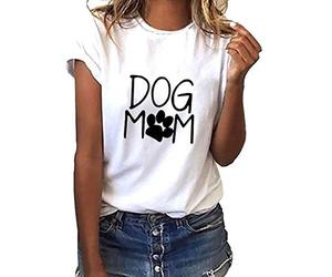 wodceeke - Camicette da Donna con Scollo Rotondo, Maniche Corte, Stampa Grafica Casual