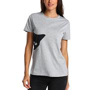 wodceeke Maglietta estiva da donna con stampa di gatto, scollo rotondo, stile casual, Grigio, S