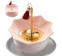 Wodesitiy Colino da tè, design a ombrello, colino in ceramica con supporto, diffusore per tè sfuso, adatto per acqua più morbida, sapore migliorato, birra del latte, preparazione di cocktail e per la