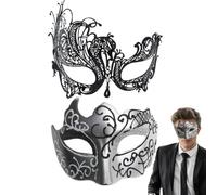 Wodesitiy Costume in maschera, set mascherata in maschera per coppia - Benda in pizzo retrò,per feste in in costume, set di coperture per il viso di coppia per spettacoli teatrali