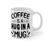 Wodevor Coffee is A Hugs in A Mug Tazza da caffè in ceramica bianca tazza da tè divertente ufficio tazza bianca lucida festa della mamma regalo del Ringraziamento per amori nonni 325 ml