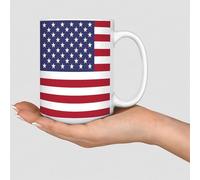 Wodevor Divertente tazza da caffè con bandiera degli Stati Uniti d'America, idea regalo per viaggiatori, tazze motivazionali in ceramica, regalo per uomini, nonne, bambini, genitori, 425,2 g, bianco