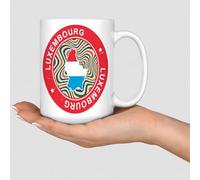 Wodevor Tazza da caffè del Lussemburgo con bandiera bianca colorata dai colori vivaci tazze da caffè in ceramica divertente tazza bianca lucida tazza regalo per i dipendenti unisex 425,2 g