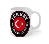 Wodevor The Greatest Place on Earth Turkey Tazza da caffè con bandiera bianca dello Stato Viaggi Sport Tazza da caffè in ceramica divertente per ufficio tazza lucida bianca regalo per San Valentino