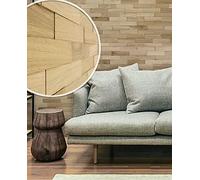 wodewa Rivestimento Murale Legno di Quercia Naturale I 1m² Pannelli Murali Rivestimento Parete Legno Decorazioni Pareti 3D Pannello Decorativo Cucina Cameretta I Strutturato Naturale