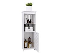 WODFARR Armadietto da bagno stretto, mobile di stoccaggio, piccolo mobile per WC con anta e ripiani per piccoli spazi (25 x 20 x 80 cm)