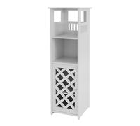 WODFARR Armadio per mobili da bagno colonna,Scaffale di stoccaggio bianco per bagno, supporto per carta igienica,mobile di stoccaggio per WC