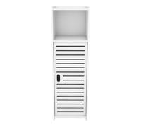 WODFARR Mobiletto per WC per riporre oggetti, mobile per WC, mobile da bagno, mensola regolabile, 23 x 22 x 78 cm, porta singola, 3 scomparti, bianco