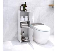 WODFARR Mobiletto portaoggetti piccolo per WC, scaffale portaoggetti bianco per bagno, armadio, mobili da bagno, 24 x 20 x 72 cm
